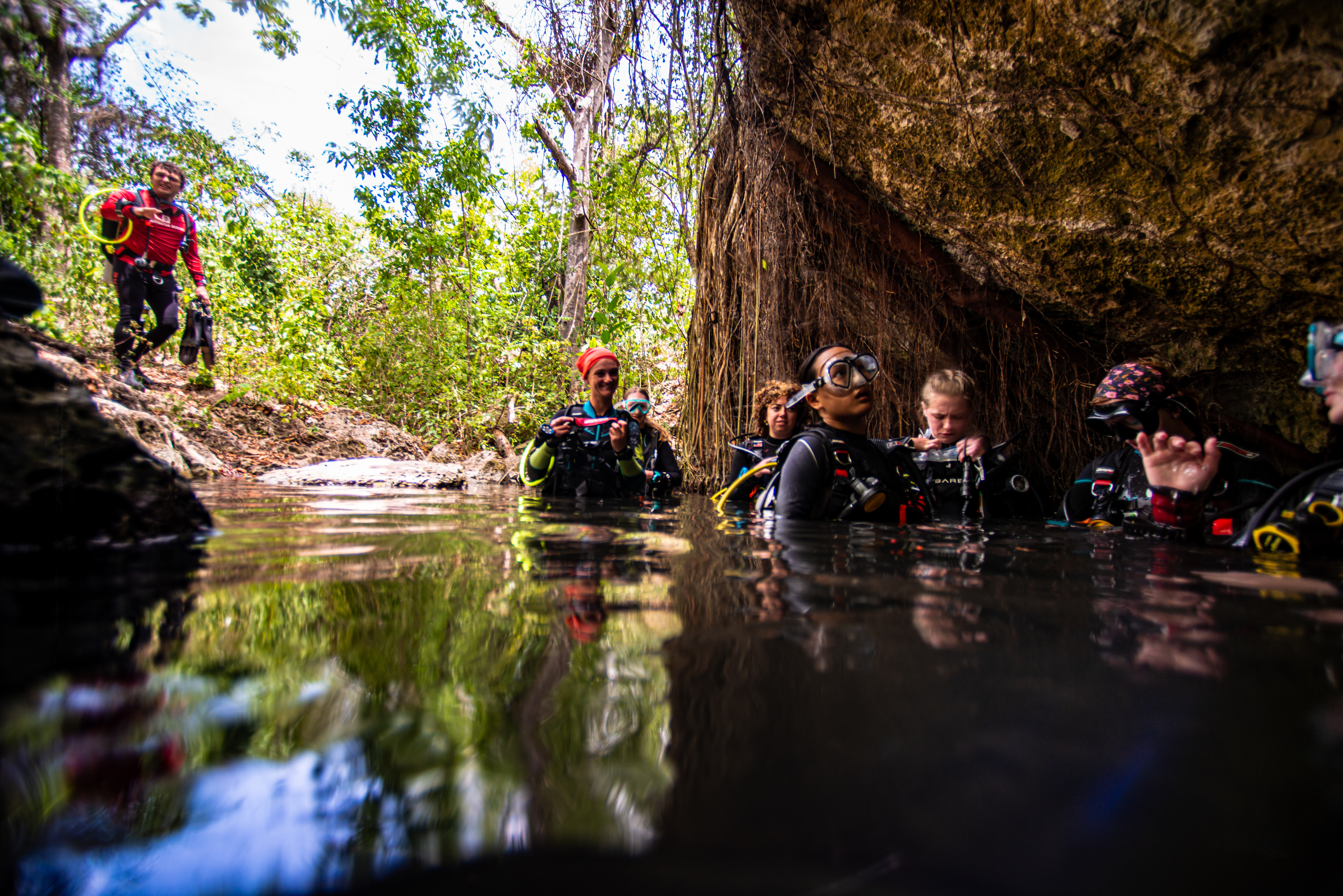Gearing up to enter Padre Nuestro Cavern