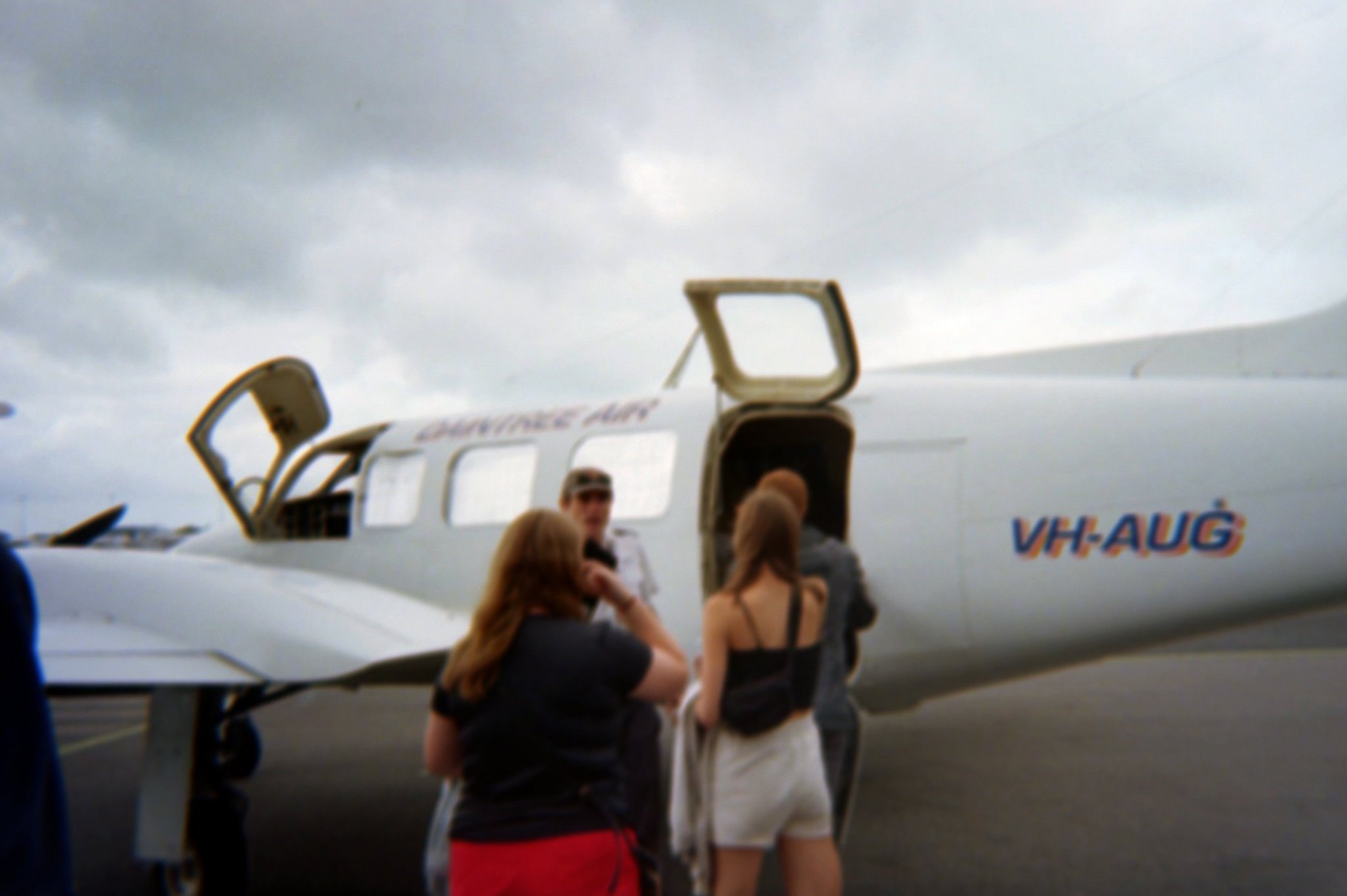 boarding our flight to Lizard